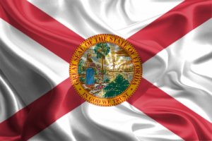 USA State Flags: Waving Fabric Flag of Florida