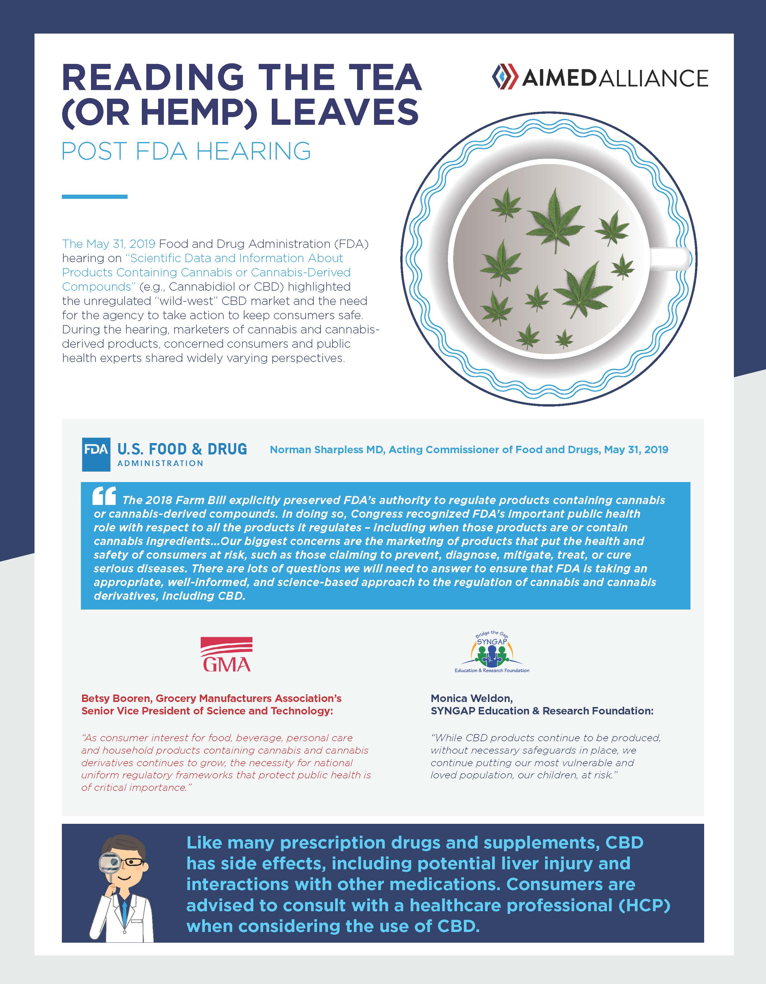 Reading the Tea (or Hemp) Leaves Post FDA Hearing Aimed Alliance